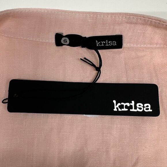 NWT | Krisa | Sleeveless Crop Linen Jumpsuit | Light Pink | Small - Picture 5 of 13